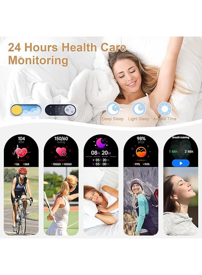 RollsTimi  Smart Watches for Women (Answer/Make Call),Fitness Tracker Smartwatch for Android iOS,1.32" HD Touch Screen with Heart Rate Sleep Monitor AI Voice,Silver - Image 4