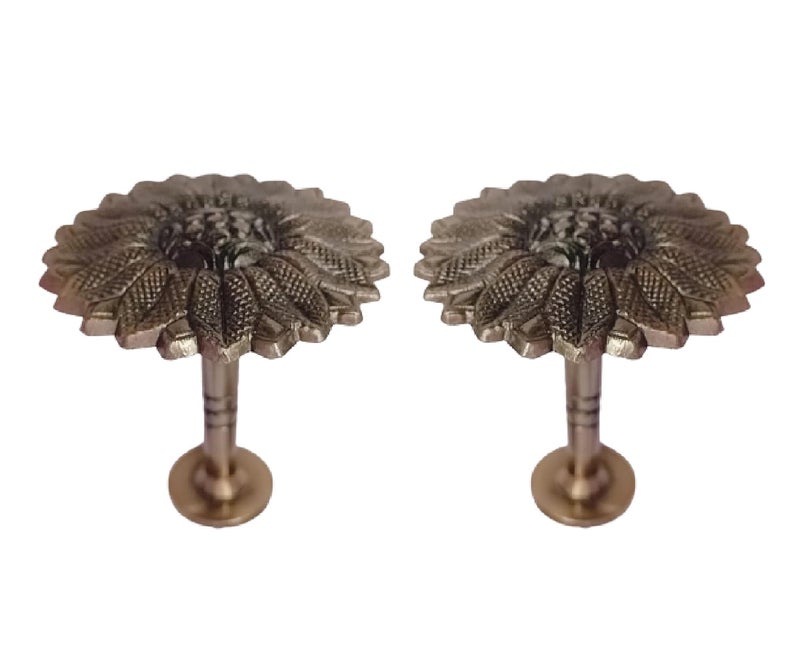 UNIQUELLA UNIQUELLA Set of 2 Pieces Antique Matte Finish Flower Shape Curtain Hold Backs Buckle Wall Hooks Coat Hangers Drapery Tiebacks Hooks Tassel Holder for Room Window Decoration Style Code F82 - Image 5