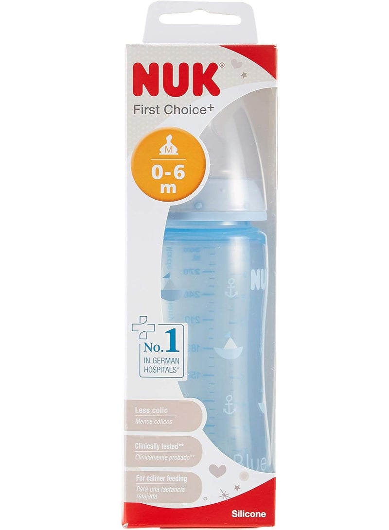 نوك الاختيار الأول+ زجاجة رضاعة للأطفال باللون الأزرق 300 مل - Image 1
