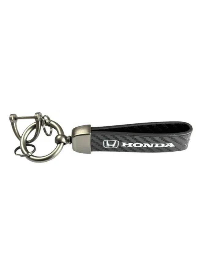 Honda Car Keychain In Carbon Fiber Leather and Zinc with Hook - Image 2