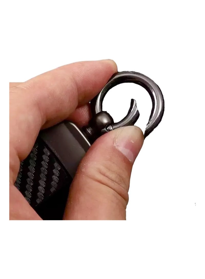 Honda Car Keychain In Carbon Fiber Leather and Zinc with Hook - Image 3