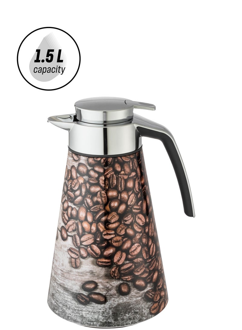 EMSA German Thermos 1.5 liter capacity coffee beans image silver - Image 1