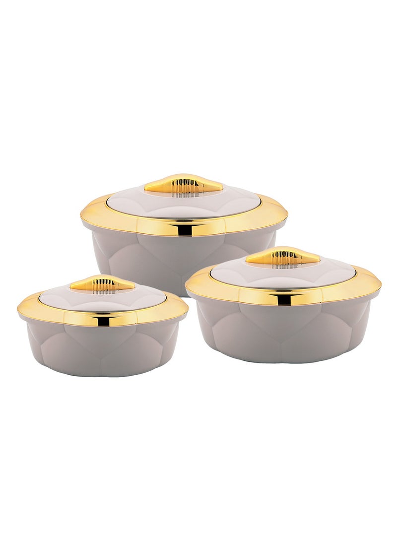 AXIS Allure 3pcs Casserole Set  Stainless Steel Inner Casing Beige Color - 1.2L,2.2L,3.2L  - Image 5