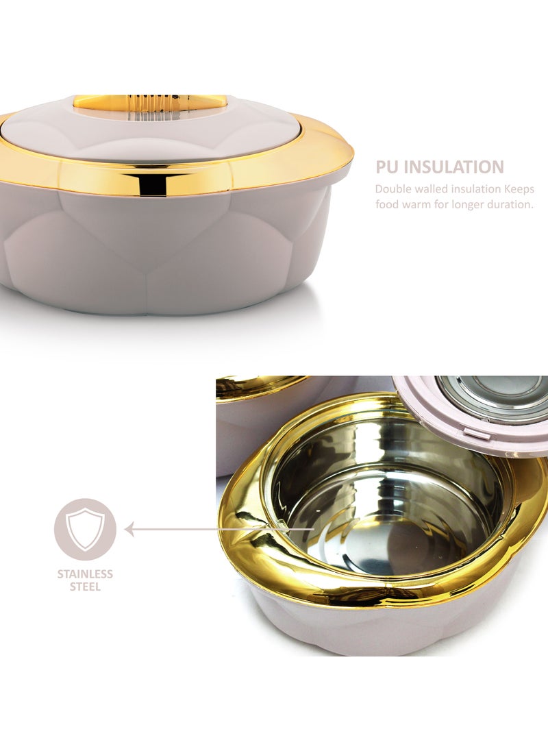 AXIS Allure 3pcs Casserole Set  Stainless Steel Inner Casing Beige Color - 1.2L,2.2L,3.2L  - Image 4