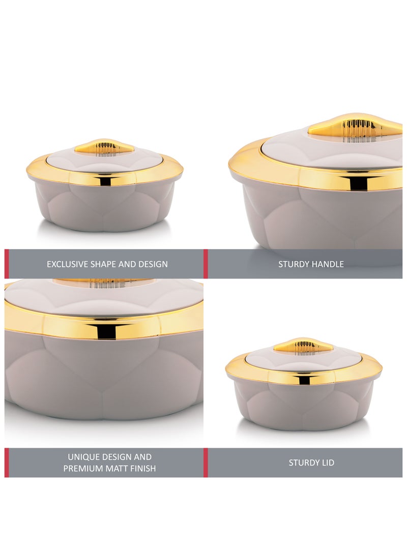 AXIS Allure 3pcs Casserole Set  Stainless Steel Inner Casing Beige Color - 1.2L,2.2L,3.2L  - Image 2