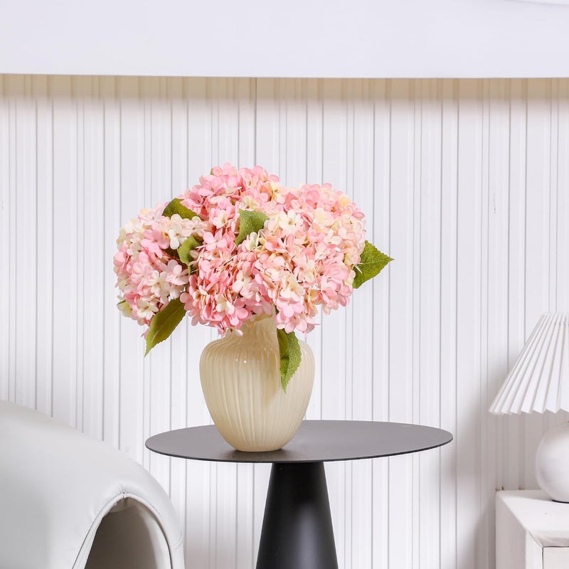 Kimura's Cabin 6pcs Fake Pink Flowers Artificial Silk Hydrangea Flowers Bouquets Faux Hydrangea Stems for Home Table Centerpieces Wedding Party Decoration(Pink  Pack of 6) - Image 4