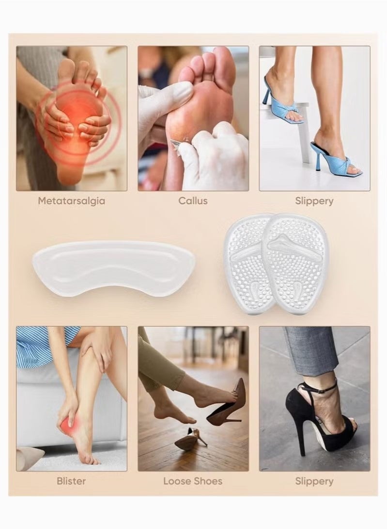 3 Pairs Heel Pads Set, Anti-Slip Heel Grips & Forefoot Cushions, Pressure-Relief Shoe Inserts for High Heels, Anti-Blister Heel Stickers, Soft Gel Foot Care Pads, 3-in-1 Set - Image 4