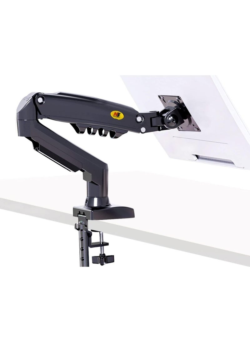Generic Full Motion Gas Spring Monitor Arm – Adjustable Desk Mount Stand for 17-30 Inch Screens, VESA 75x75/100x100, with Clamp & Grommet Base  - Image 1
