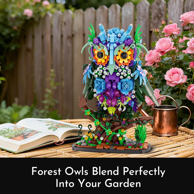 Sillbird Flower Owl Building Sets for Adults Creative Gift Ideas for Women Men Mom Her Girlfriend Wife, Home Decor Display or Table Centerpieces - Buildable Floral Animals Botanical Model Collection - Image 4