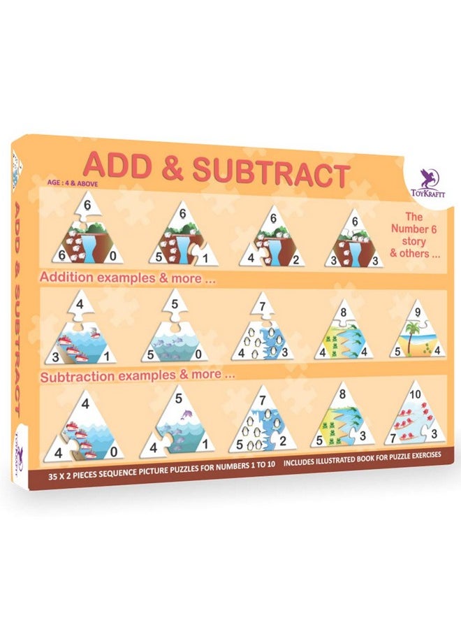 ToyKraft - ToyKraft Kid Add & Subtract - 72 Pieces Educational Puzzle For Ages 5 6 7 - Learn Addition & Subtraction - Image 1