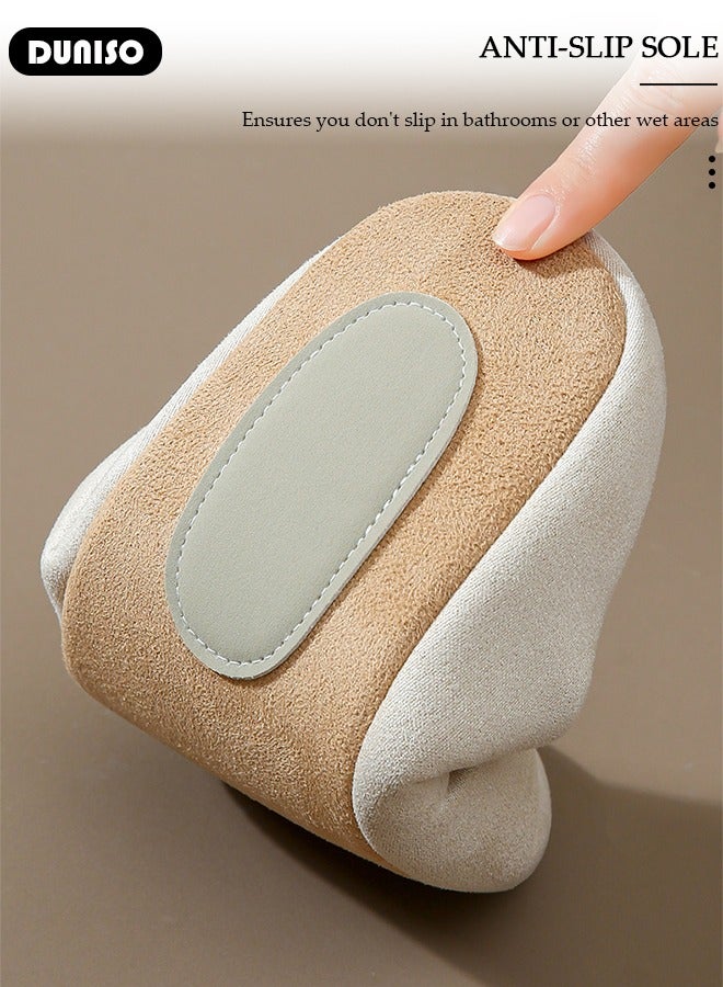DUNISO Non-slip Slippers for Men and Women, Comfort Knitted Cotton Slippers, High Resilience Home Slippers, Soft Lightweight Slippers, Washable Flat Slippers, Household Slippers for Indoor & Outdoor  - Image 5