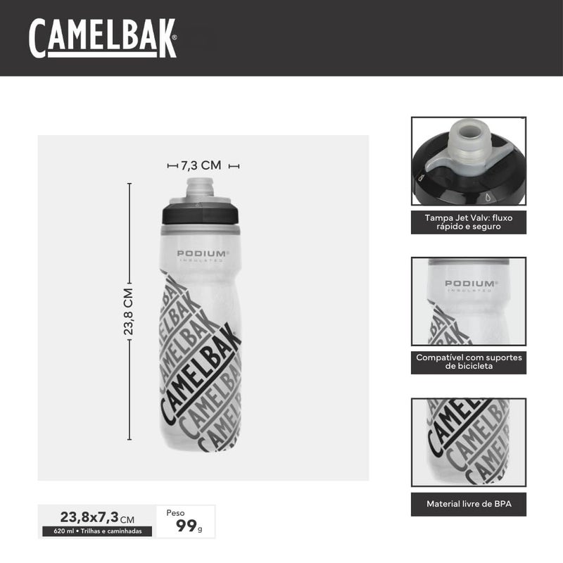 CamelBak Podium Chill Bike Insulated Squeeze Water Bottle Race Edition, 21oz - Image 1