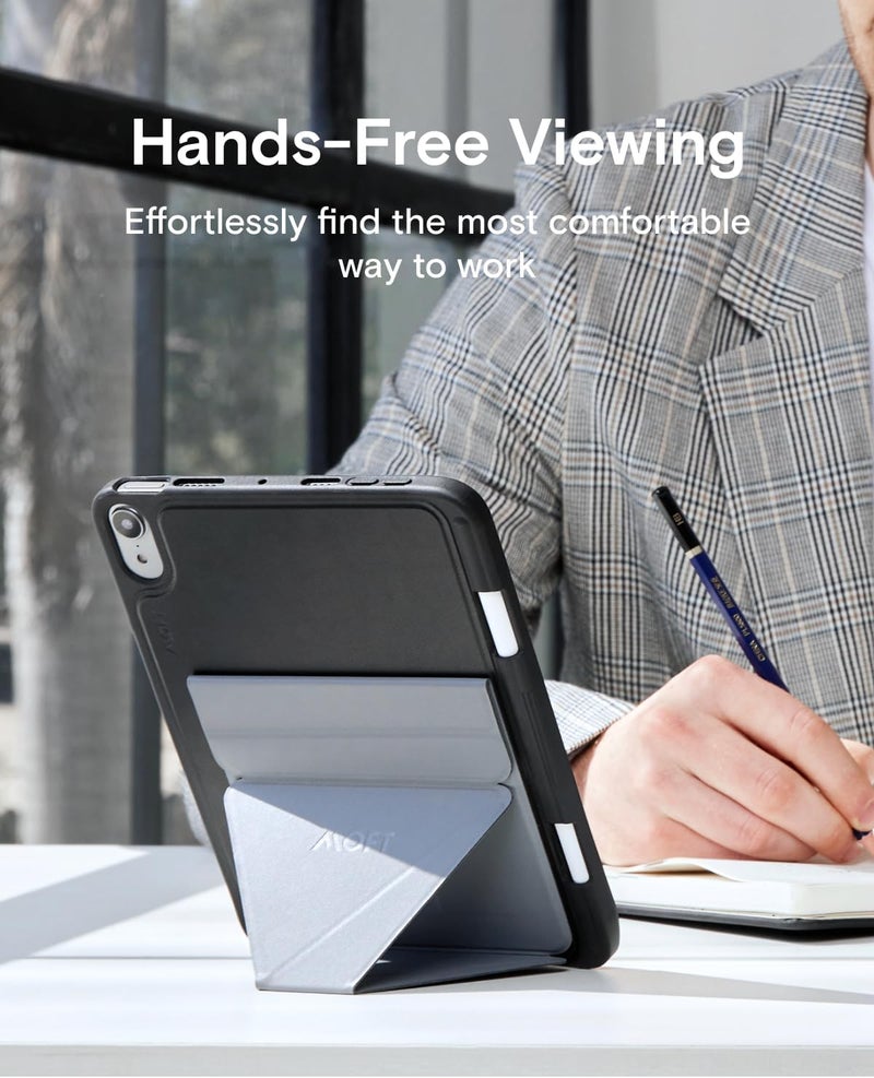 MOFT Snap Tablet Stand Holder, Foldable and Adjustable in Portrait/Landscape, Ultra-Slim Design iPad Stand for Desk, Compatible with 9.7" to 12.9" Tablets, Grey - Image 2
