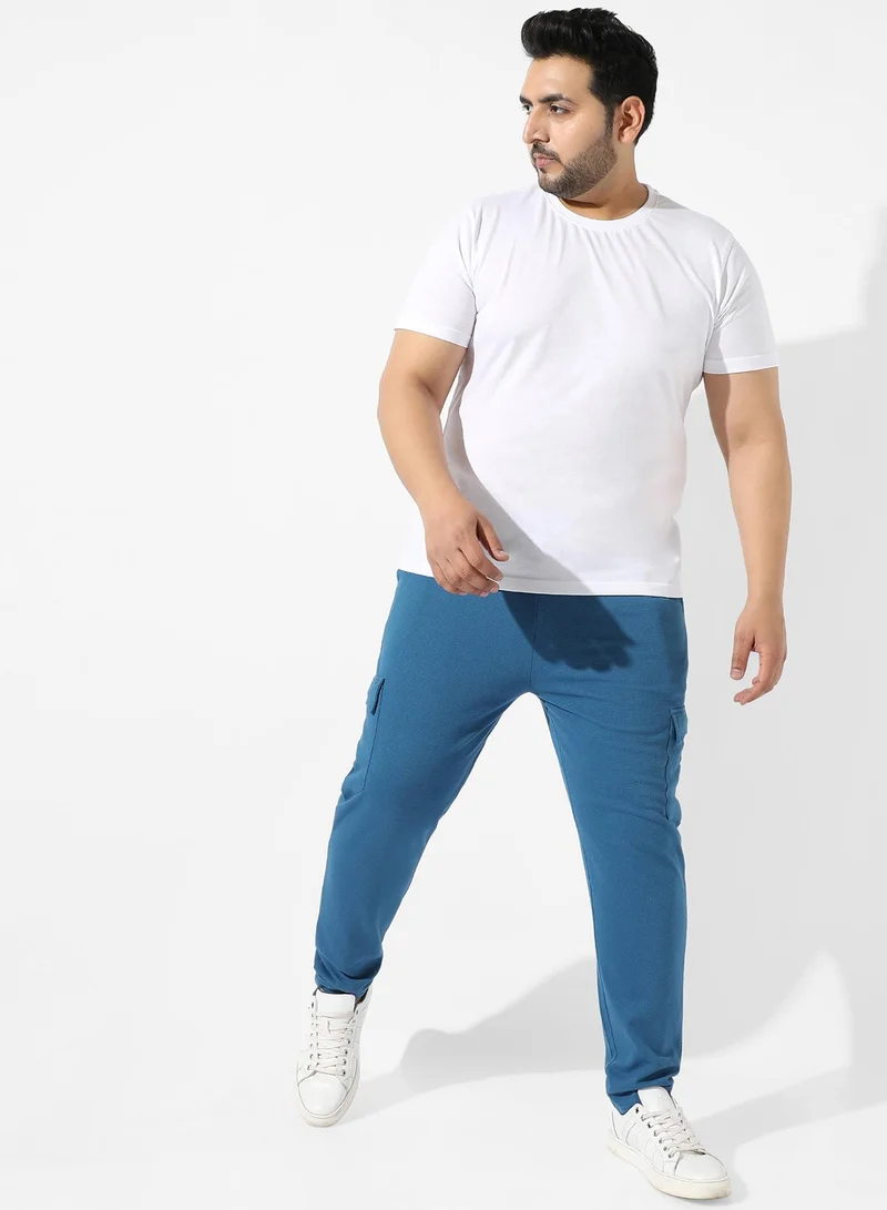 Instafab Plus  Men's Solid Blue Regular Fit Trackpants for Men | Best Price UAE