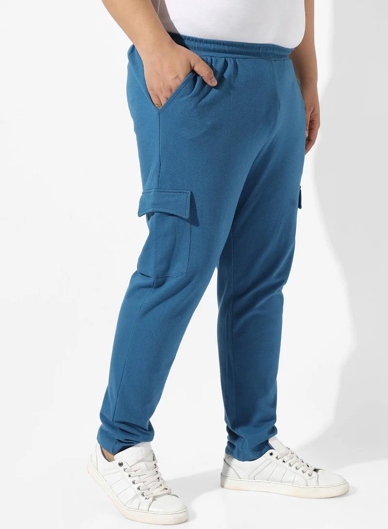 Instafab Plus  Men's Solid Blue Regular Fit Trackpants for Men | Best Price UAE