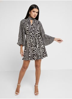French Connection Tie Detailed Pleated Dress  - Image 1