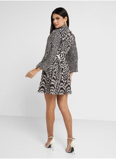 French Connection Tie Detailed Pleated Dress  - Image 2