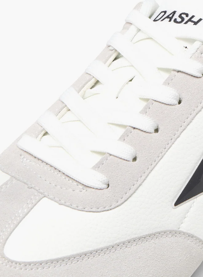 Dash Men's Logo Detail Sports Shoes with Lace-Up Closure