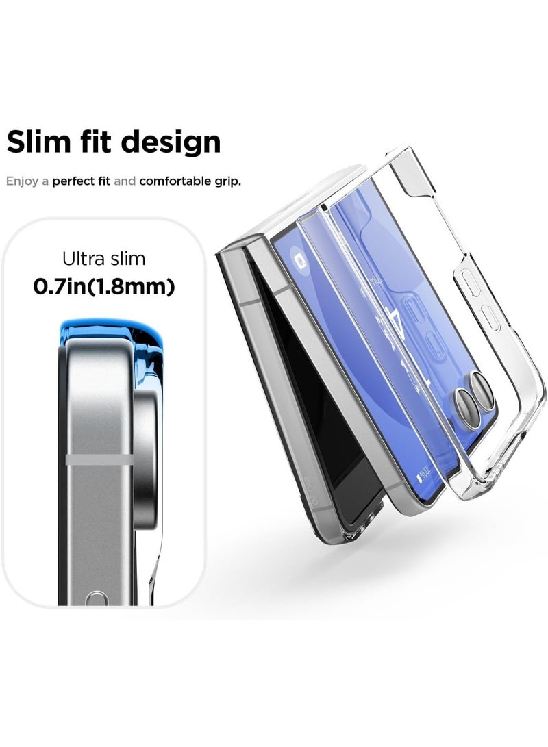 Muzz Magnetic for Samsung Galaxy Z Flip 7 Case, Transparent Not Yellowing,TPU Edge Hard PC Back, Ultra-Thin Anti-Scratches, Support Wireless Charging, Phone Cover for Samsung Galaxy Z Flip7 2025, Clear - Image 2