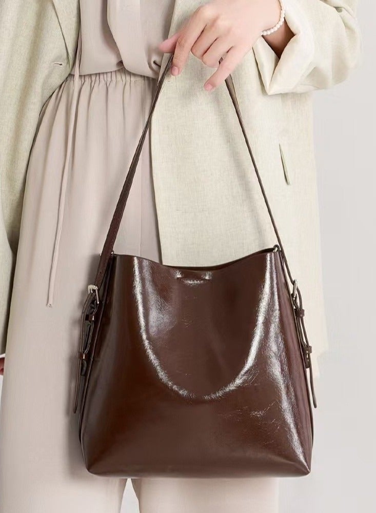 Zara Double strap bucket bag Single shoulder tote bag - Image 2