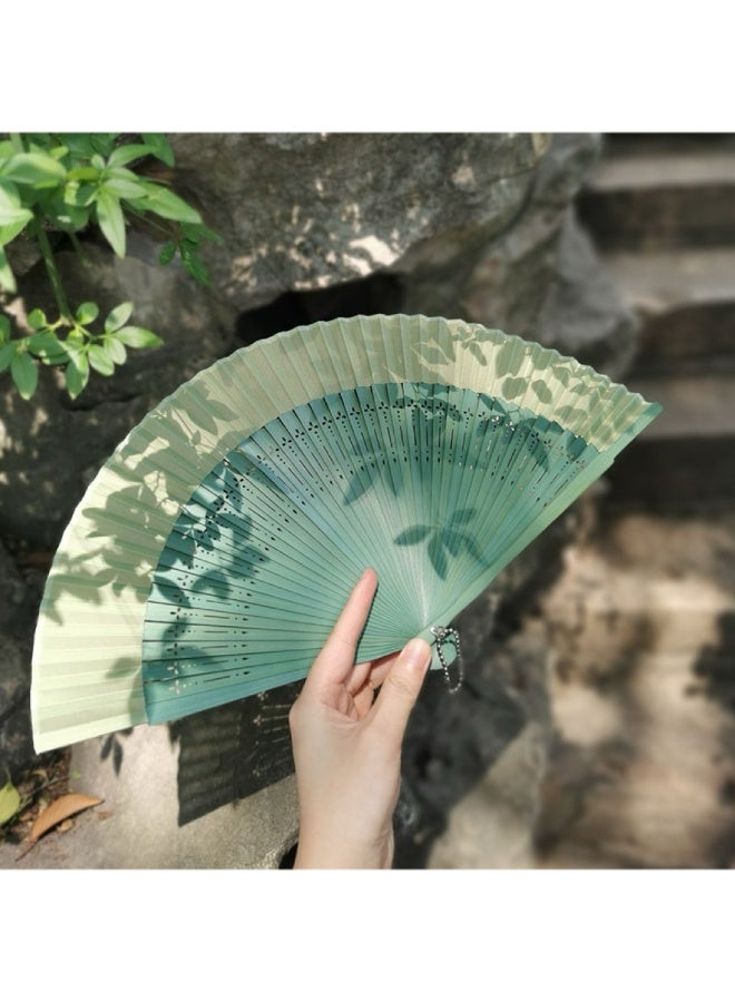 Handmade bamboo folding hand fan - for fanning, performance, party, decoration, etc. - Image 2
