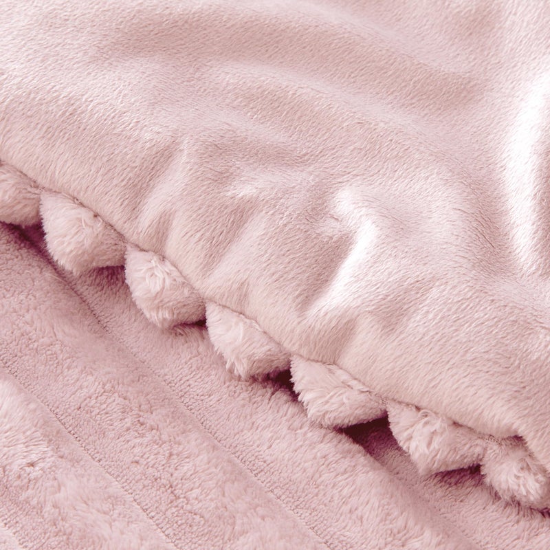 BEDELITE Fleece Queen Comforter Set -Super Soft & Warm Fluffy Pink Bedding, Luxury Fuzzy Heavy Bed Set for Winter with 2 Pillow Cases - Image 5