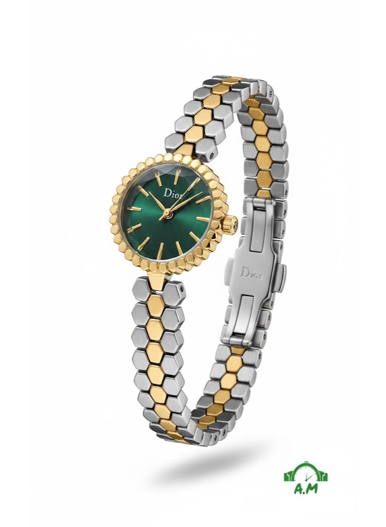 Dior Women’s Two-Tone Stainless Steel Bracelet Watch with Green Dial