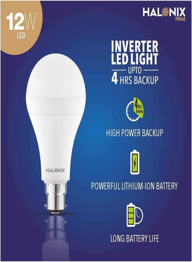 Halonix 12 Watts b22d LED White Emergency Inverter Bulb, Pack of 1, (F2JMM6FP9009U00) - Image 2
