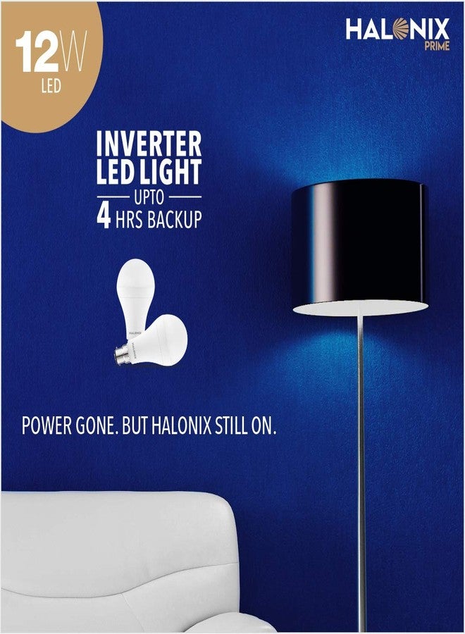 Halonix 12 Watts b22d LED White Emergency Inverter Bulb, Pack of 1, (F2JMM6FP9009U00) - Image 3