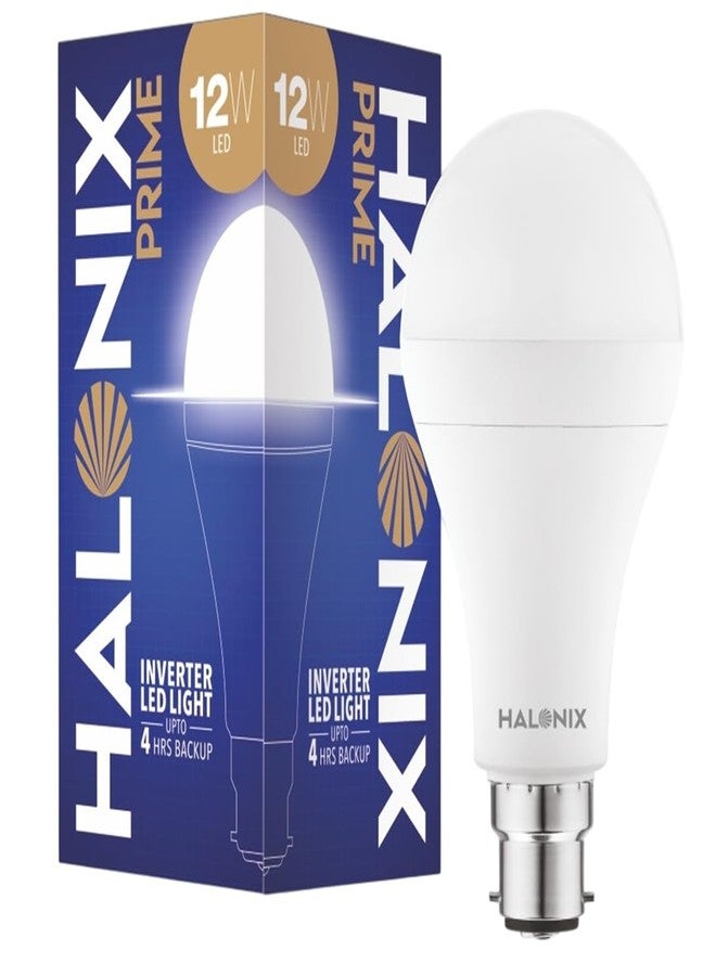 Halonix 12 Watts b22d LED White Emergency Inverter Bulb, Pack of 1, (F2JMM6FP9009U00) - Image 1