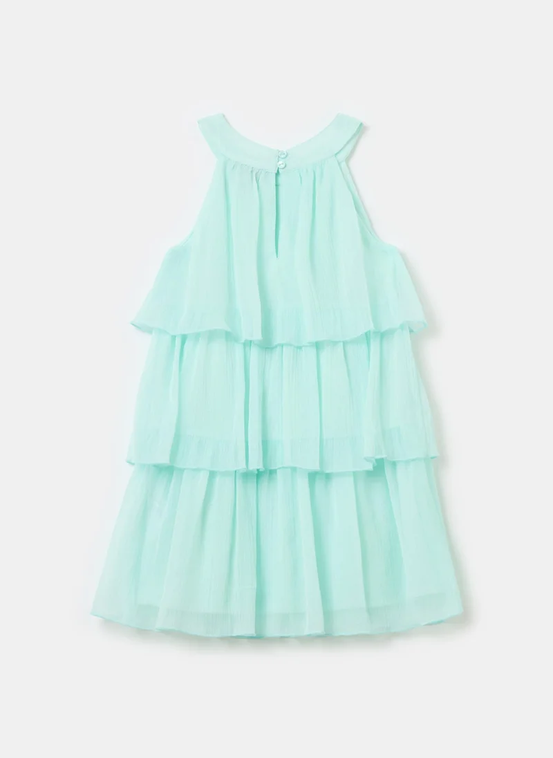 او في اس Tiered Dress With Halter Neck