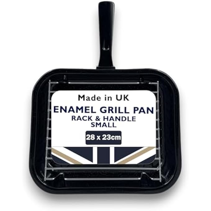 Samuel Groves 28Cm Vitreous Enamel Grill Pan  Handle Wire Rack Made In England By Chabrias Ltd - Image 2