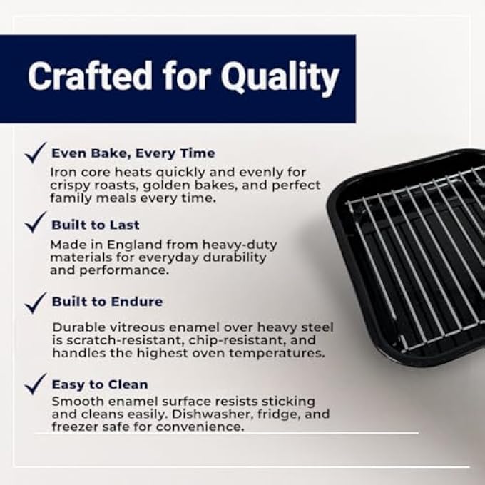 Samuel Groves 28Cm Vitreous Enamel Grill Pan  Handle Wire Rack Made In England By Chabrias Ltd - Image 5