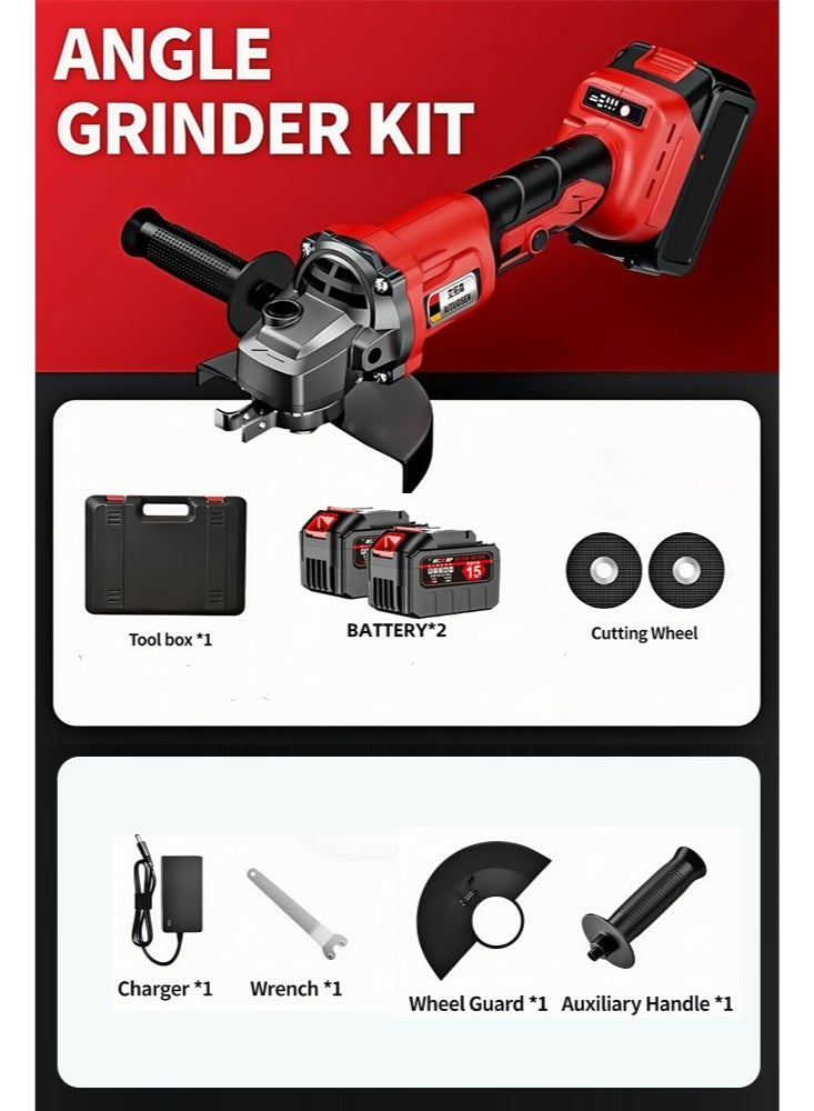Bolivia's Angle Grinder,Cordless Grinder,Grinding Wheel 3 inches/76 mm,Power Tool,Grinder Tool,Handheld Cutter Comes with 2 batteries and Gloves、2cutting discs - Image 3