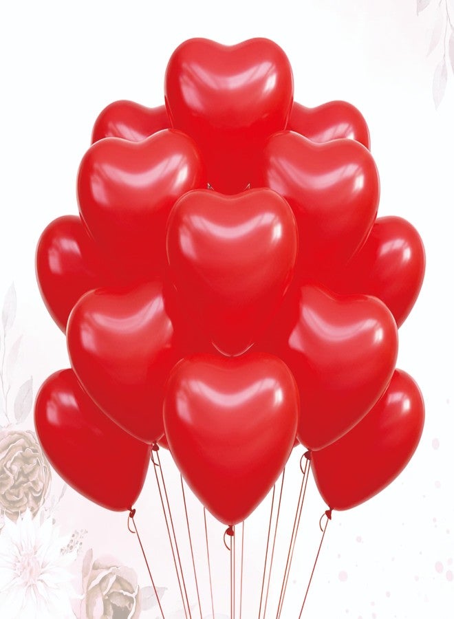 YOURS DECOR بالونات لاتكس حمراء على شكل قلب من يورز ديكور، زينة عيد الحب، بالونات حب للزينة، بالونات عيد ميلاد، عبوة من 10 قطع - Image 1