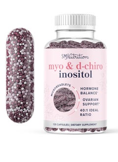 SMNutrition Myo-Inositol & D-Chiro Inositol Hormone Balance for Women Ideal 40:1 Ratio, Myo Inositol 2000mg, D Chiro 50mg Vitamin B8 to Regulate Menstrual Cycle & Support Ovarian Health, 120 Capsules  - Image 1