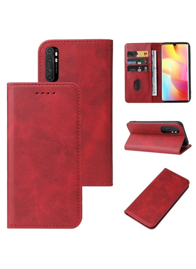 HuHa Case Cover For Xiaomi Mi Note 10 Lite Magnetic Closure Leather Phone Case Red 