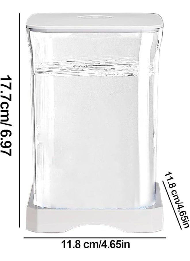 Hi Pets Supplies - Mini Betta Fish Tank with LED Light – Clear Desktop Aquarium Bowl with Coral & Glass Beads – Ideal for Shrimp, Crabs, Spiders & Home Décor - Image 1
