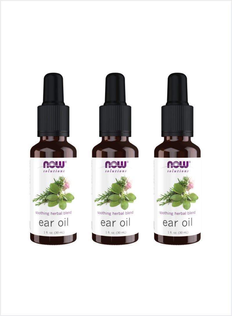 NOW Ear Essential Oil - Natural Soothing Relief, 30ml (Pack of 3)