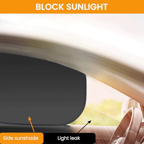 STHIRA® 4Pcs Car Window Sun Shade Protector Premium Sun Shades for Car Dual-Sided UV Protection Sun Guard for Car Window with Mesh & Titanium Silver Cloth, Suction Cup Detachable, 45*37CM - Image 2