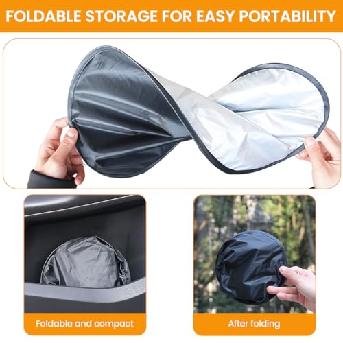 STHIRA® 4Pcs Car Window Sun Shade Protector Premium Sun Shades for Car Dual-Sided UV Protection Sun Guard for Car Window with Mesh & Titanium Silver Cloth, Suction Cup Detachable, 45*37CM - Image 3