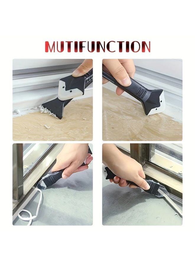 Black 5 in 1 Sealant Finishing Tool Ergonomic Caulking Scraper For Kitchen Bathroom - Image 3
