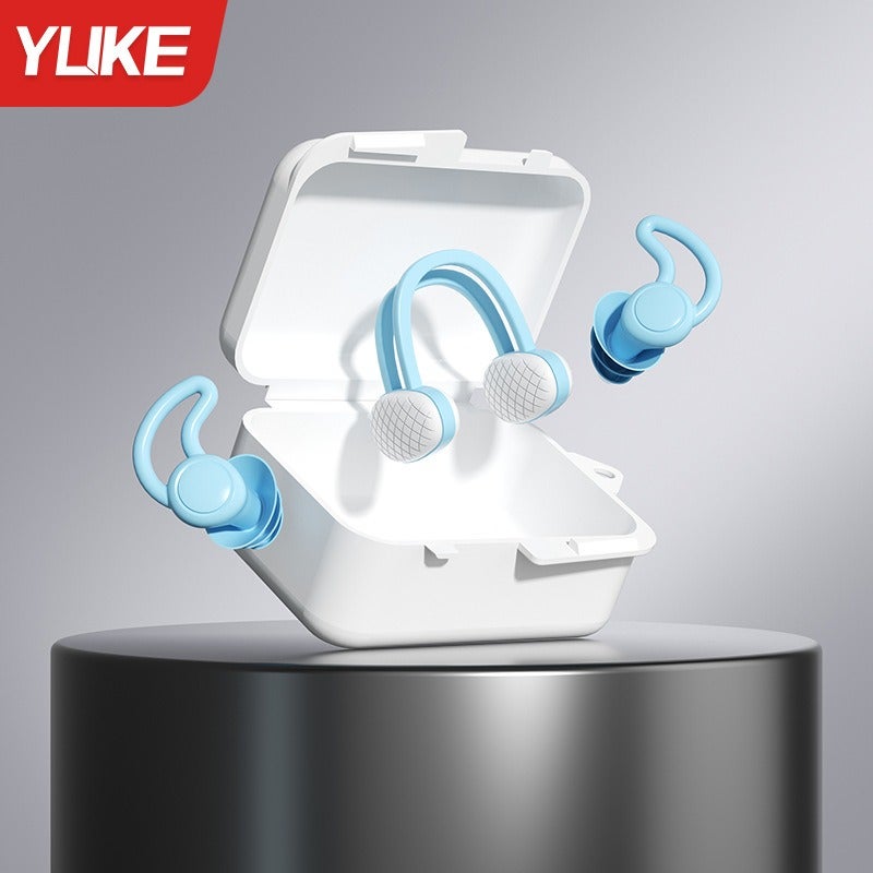 Yu Ke Silicone Swimming Spiral Ear Plugs Waterproof Anti-Choke Soft Nose Clip Set Boxed Ear Plugs Wholesale - Image 1