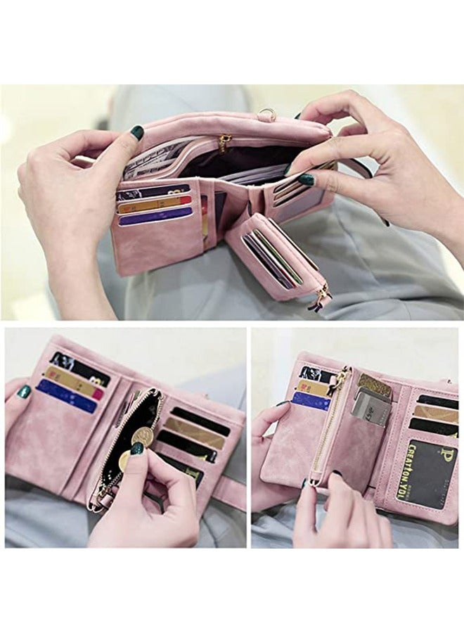 Multifunctional Leather Ladies Wallet Pink  - Image 3
