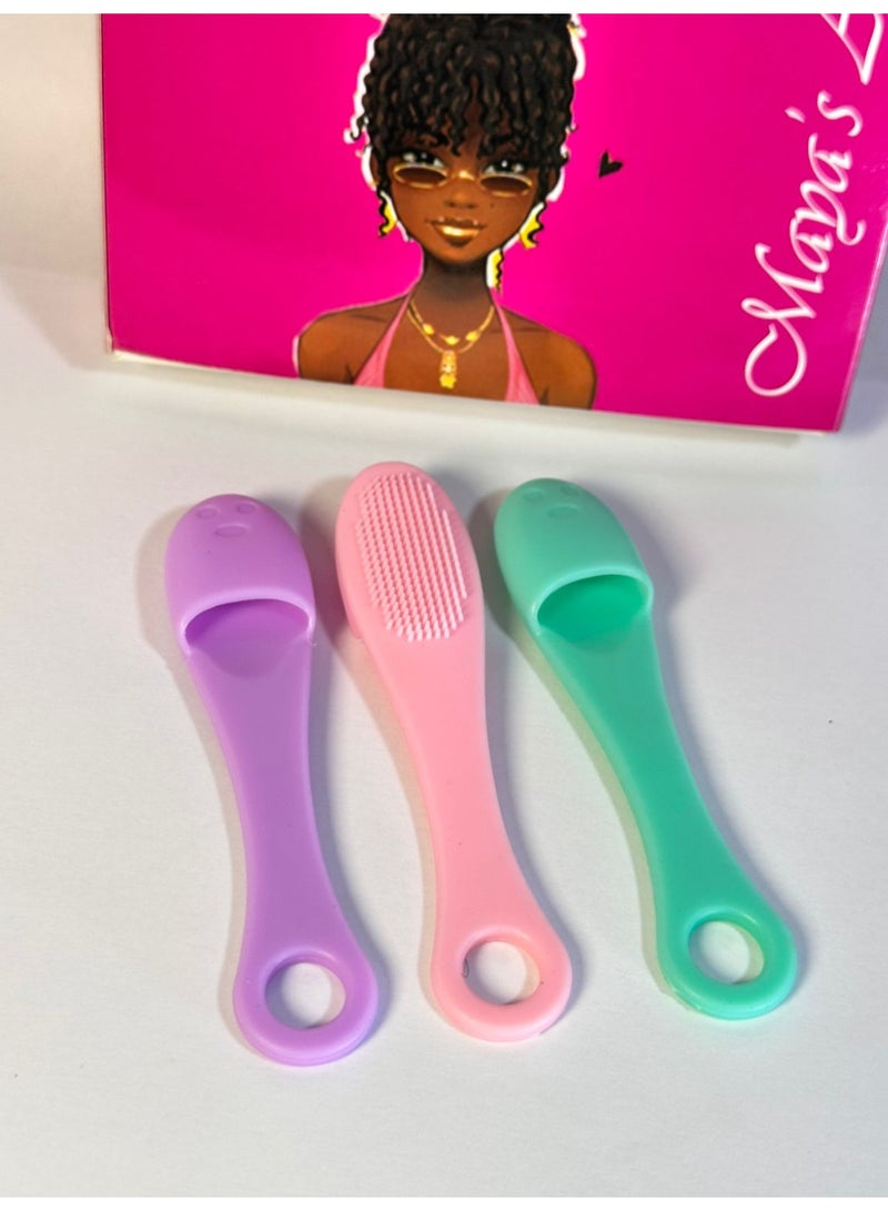 Exfoliating Scrubber - Soft Silicone Face Cleansing Brush for Manual Cleaning, Blackhead Removal, and Pore Treatment - Essential Daily Skin Care Tool for All Skin Types (2 piece) - Image 3