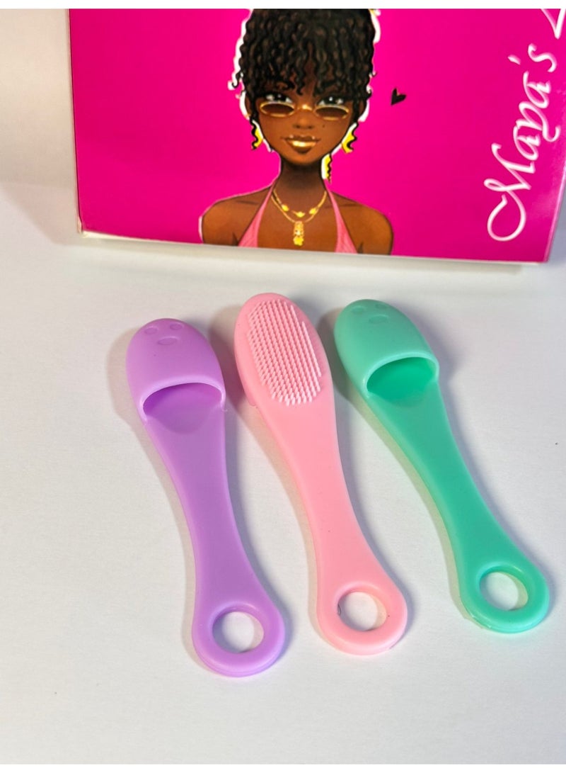 Exfoliating Scrubber - Soft Silicone Face Cleansing Brush for Manual Cleaning, Blackhead Removal, and Pore Treatment - Essential Daily Skin Care Tool for All Skin Types (2 piece) - Image 1