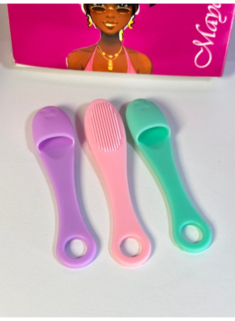 Exfoliating Scrubber - Soft Silicone Face Cleansing Brush for Manual Cleaning, Blackhead Removal, and Pore Treatment - Essential Daily Skin Care Tool for All Skin Types (2 piece) - Image 2