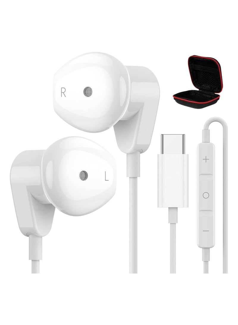 SYOSI USB C Headphones for iPad Pro 15 Pro, USB Type C Earphones HiFi Stereo USB C Wired Earbuds with Microphone Volume Control for S23 Ultra S22 S21 Note20 A54 A53, Pixel 7 6 6a 5 4, OnePlus 9 - Image 1