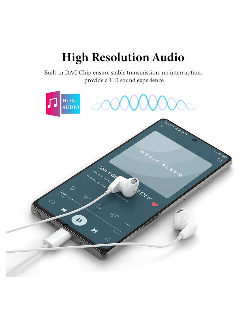 SYOSI USB C Headphones for iPad Pro 15 Pro, USB Type C Earphones HiFi Stereo USB C Wired Earbuds with Microphone Volume Control for S23 Ultra S22 S21 Note20 A54 A53, Pixel 7 6 6a 5 4, OnePlus 9 - Image 4