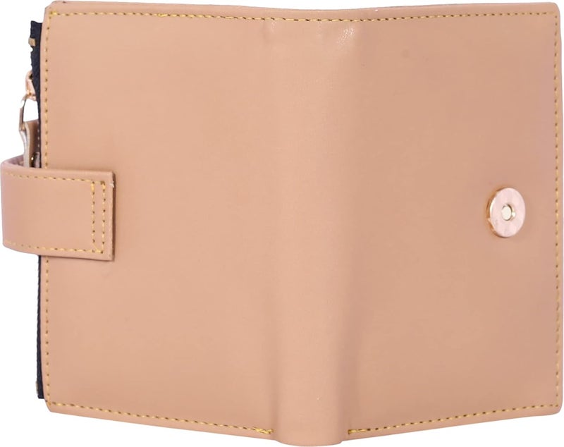 SAMTROH Small Women's Wallet -PU Leather Multi Wallets | Credit Card Holder | Coin Purse Zipper -Small Secure Card Case/Gift Wallet for Women and Girls (Beige) - Image 3